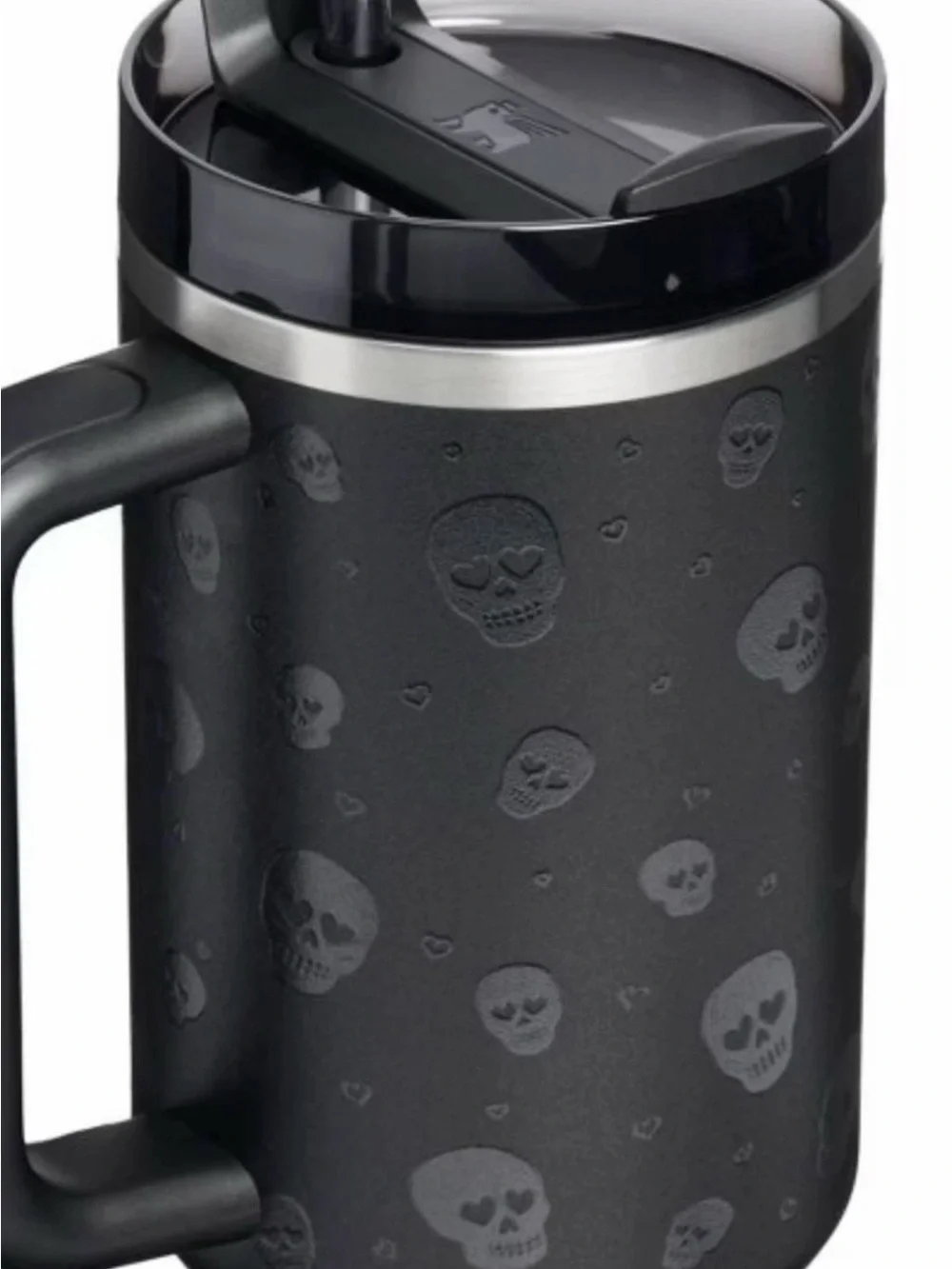 NWT 2026 Stanley 30oz Halloween Black Sweetheart Skulls Glow In The Dark!